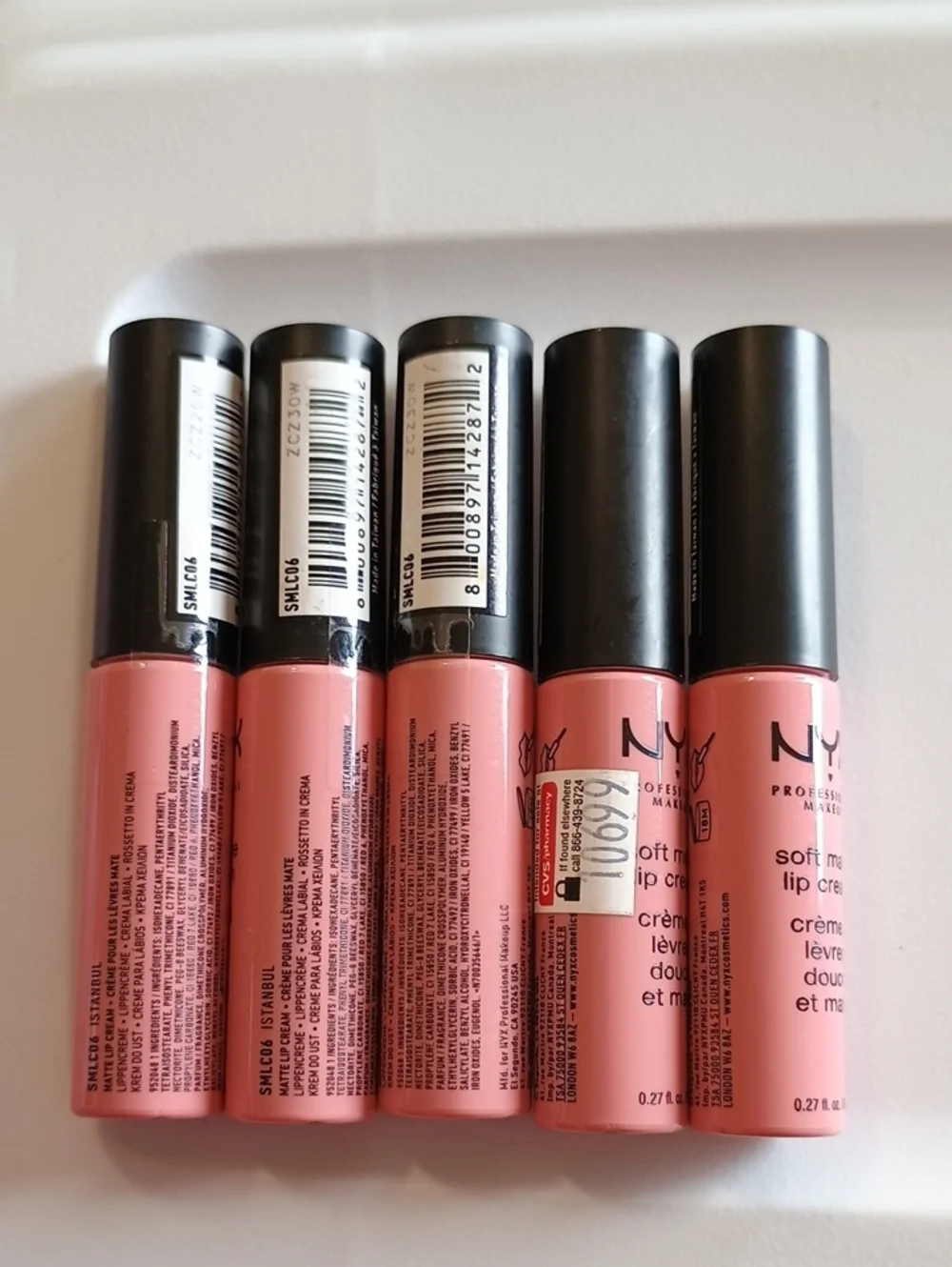 5 x NYX Professional Makeup Soft Matte Lip Cream, Istanbul